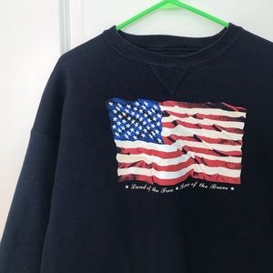 Vintage American flag crewneck